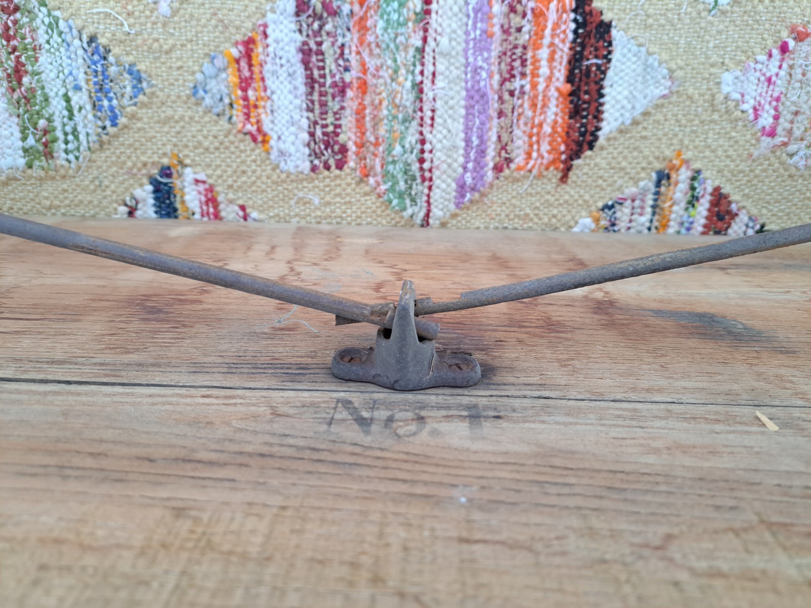 Antique Oak Folding Table No. 1 Primitive Distressed Needs Work