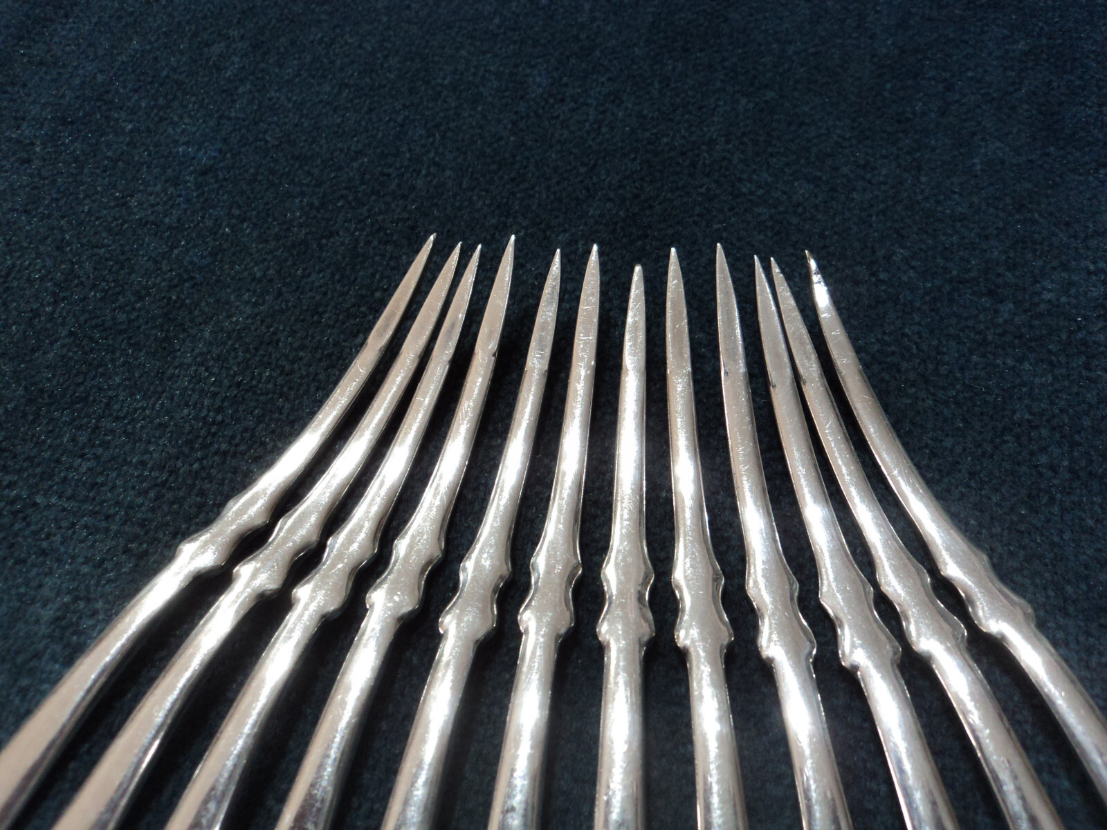 Silverplate Flatware Lot of 12 Nut Picks Towle Shell ii Victorian 1889