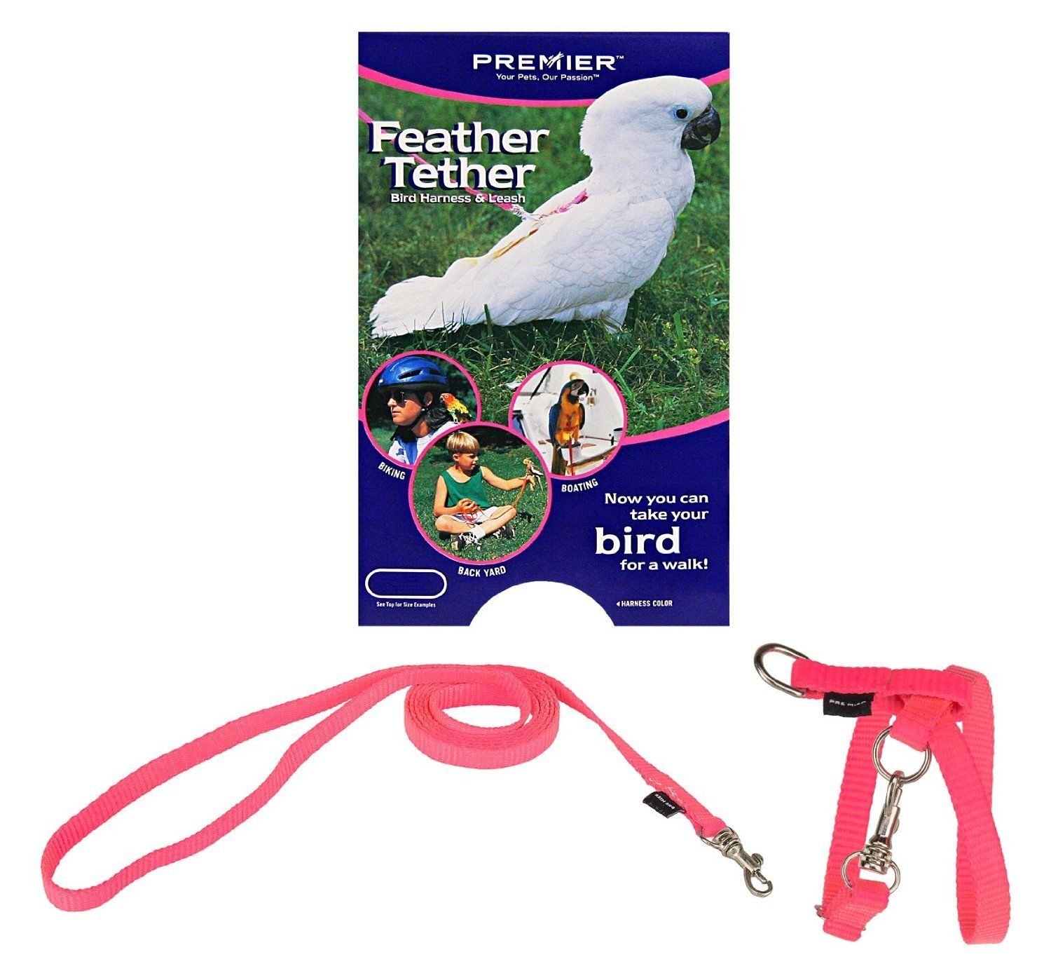 Premier Feather Tether Bird Harness and Leash
