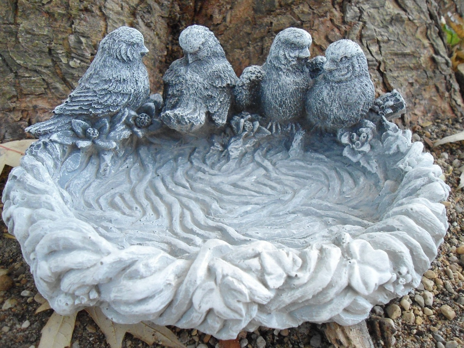 Latex bird birdbath mold plastic support concrete mould  9" x 7" x up to 3.5"H