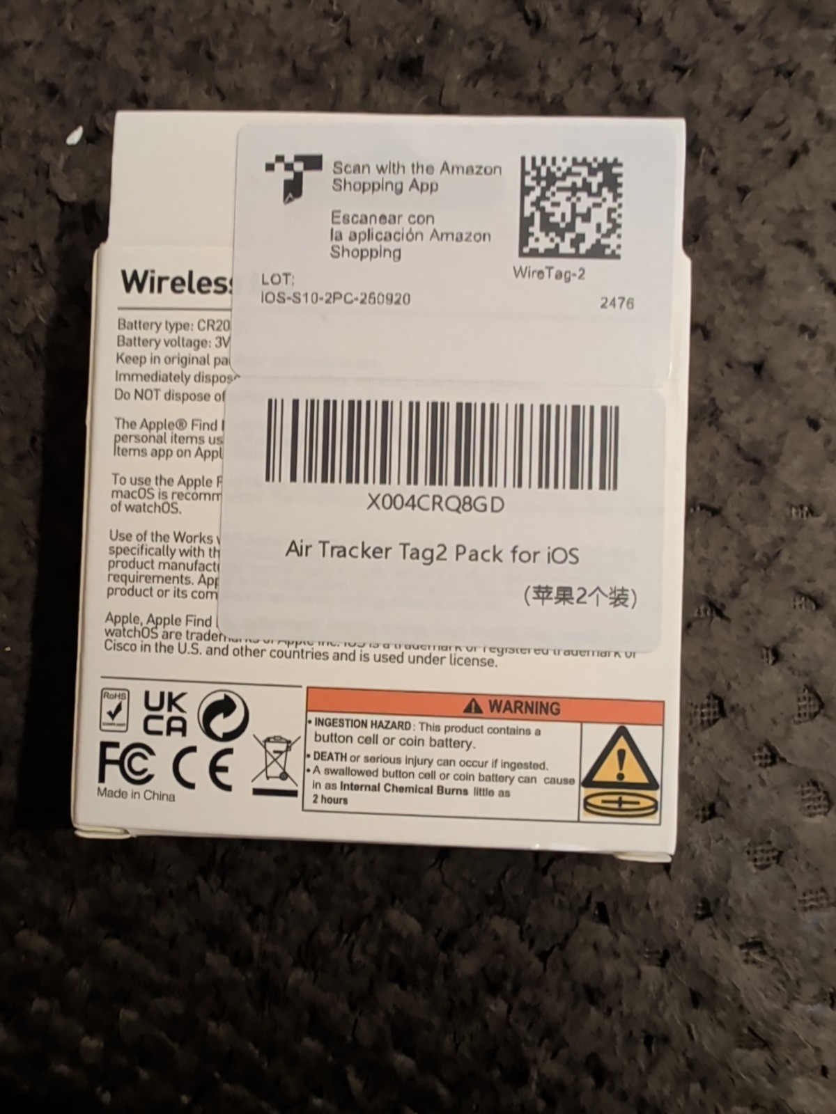 Rexzol Wireless Tag Black 2PC Compatible with Apple Find My Phone