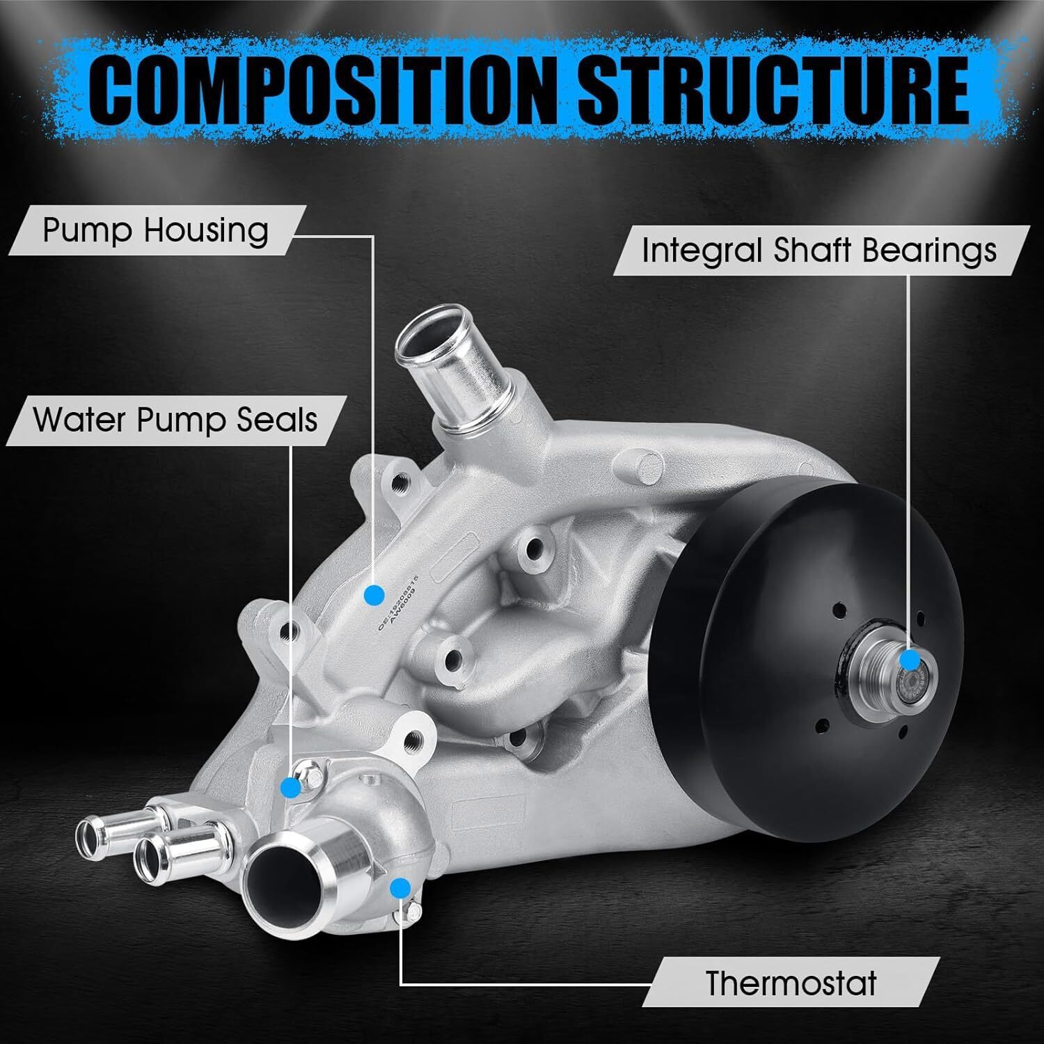 Water Pump w/ Thermostat for 2007-16 Chevrolet GMC Vortec 4.8L/5.3L/6.0L/6.2L