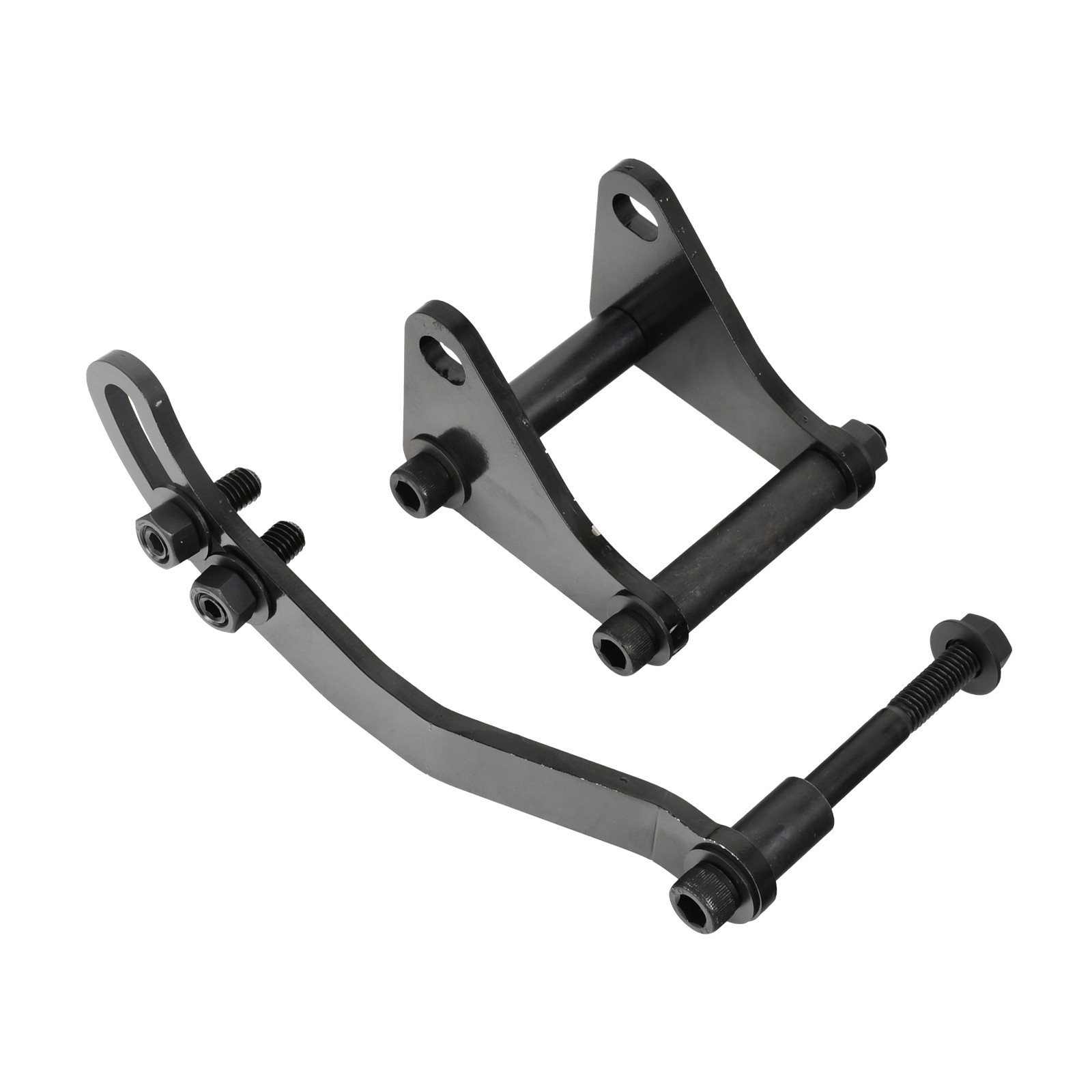 For Small Block Chevy SBC 350 Black Steel Long Water Pump Pulley & Bracket Kit