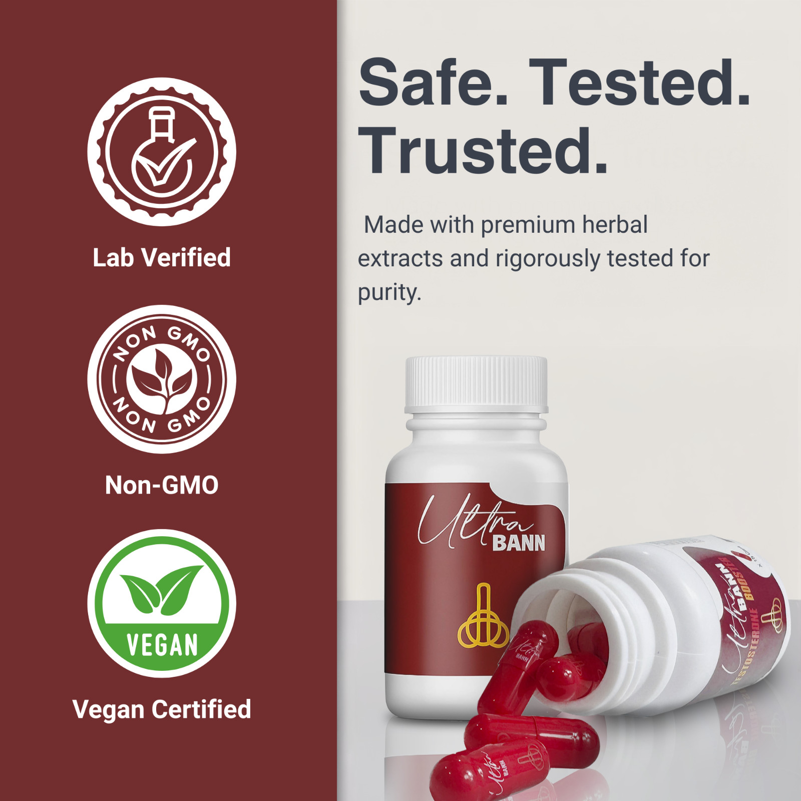 Ultra Bann Vitality Booster for Men – 15 Caps| Natural Testosterone Support