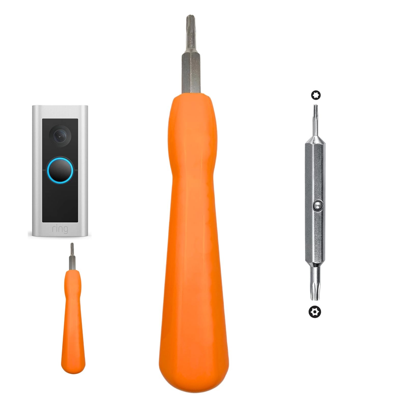 Ring Doorbell Screwdriver Tool Kit – Double-Ended Torx T6 & T15 for Orange