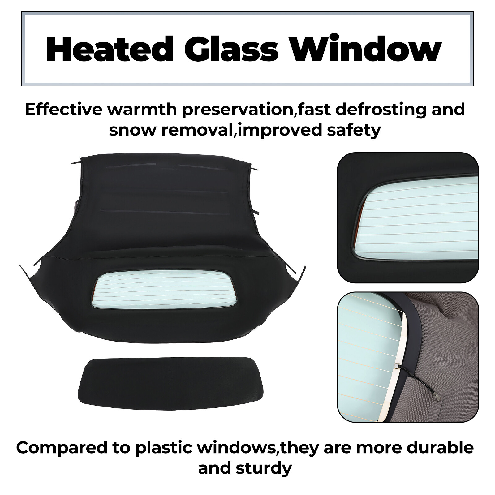 NEW For Audi TT Convertible 2000-2006 Soft Top W/ Heated Glass Window Black