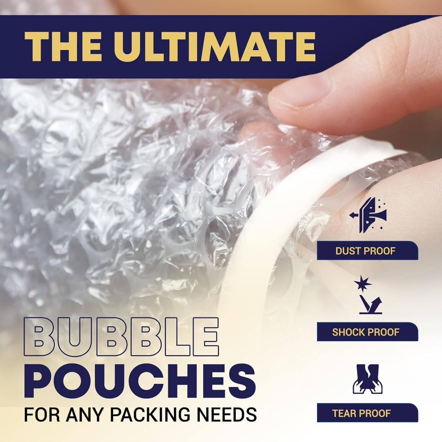 PACRON Clear Bubble Bags Self-Sealing Pouches for Shipping & Packing
