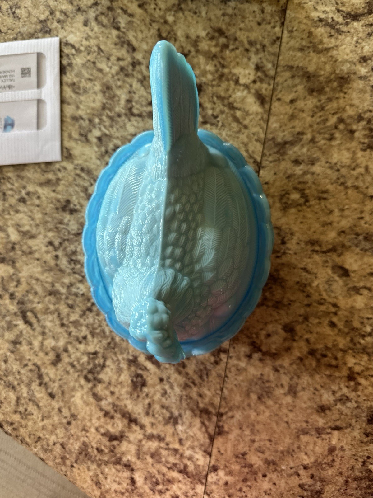 Westmoreland Hen On Nest Collectible Vintage Blue Milk Glass Style