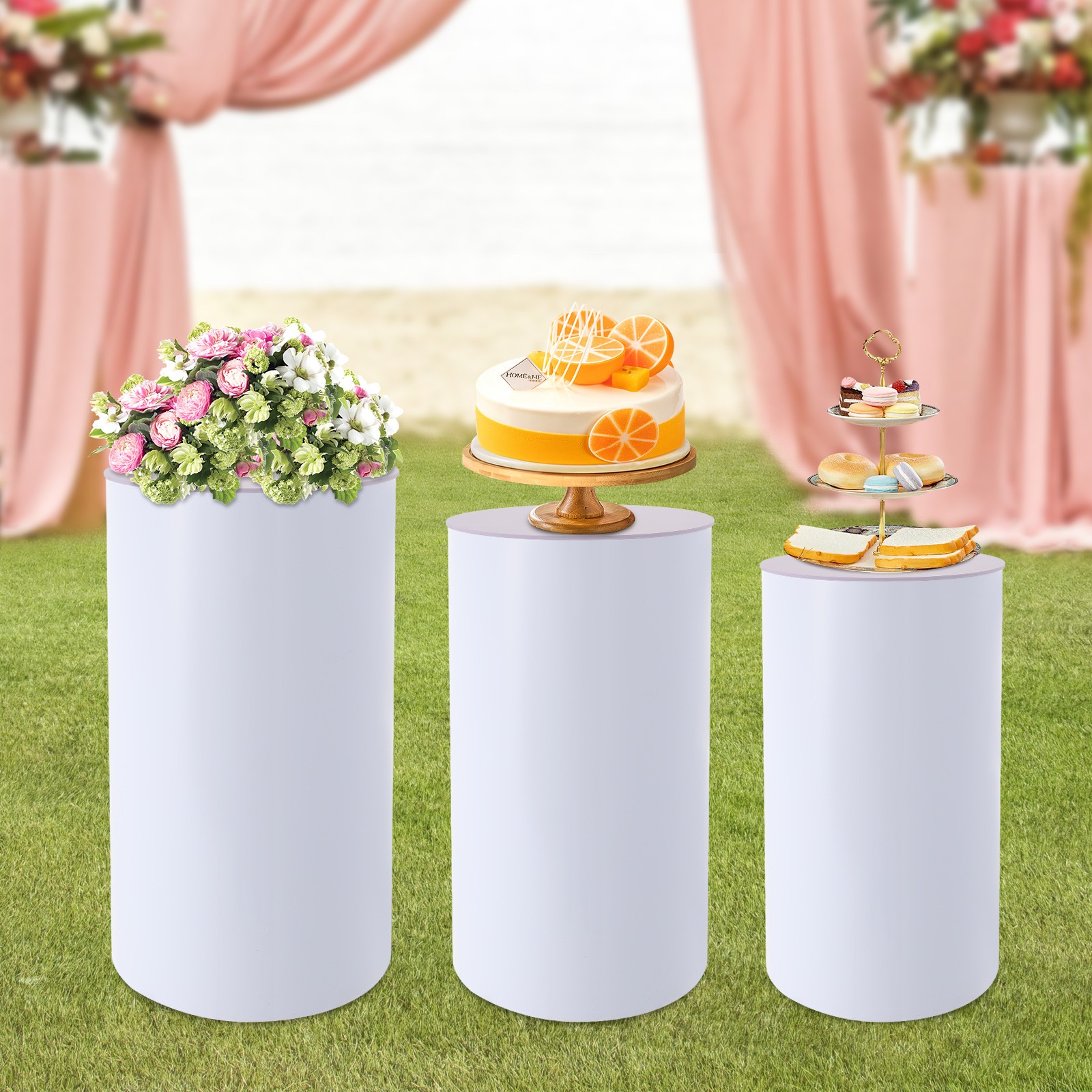 3Pcs Round Cylinder For Decoration& Birthday Parties, Wedding Round Cylinder