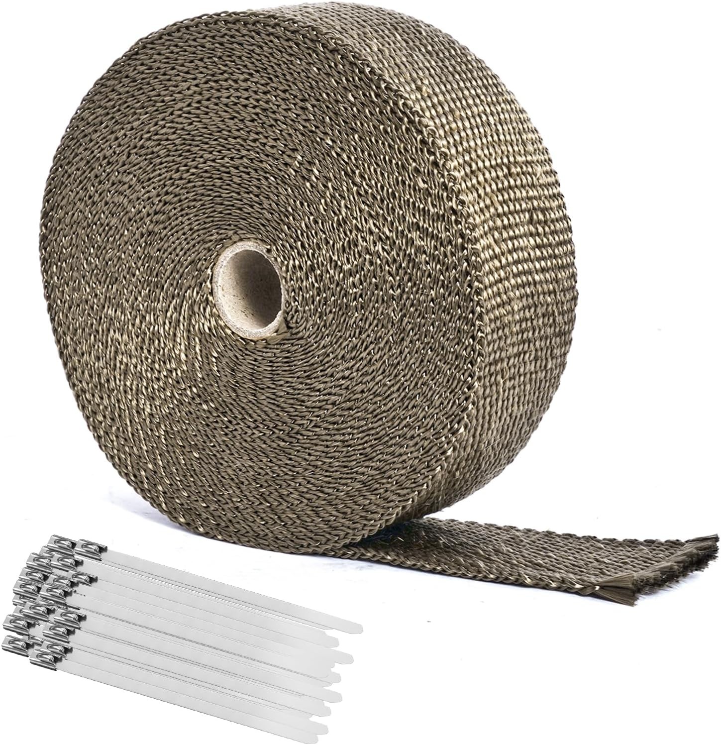 Exhaust Heat Wrap Shield, 2" x 50' Fiberglass Heat Wrap for Exhaust Pipes, Heade