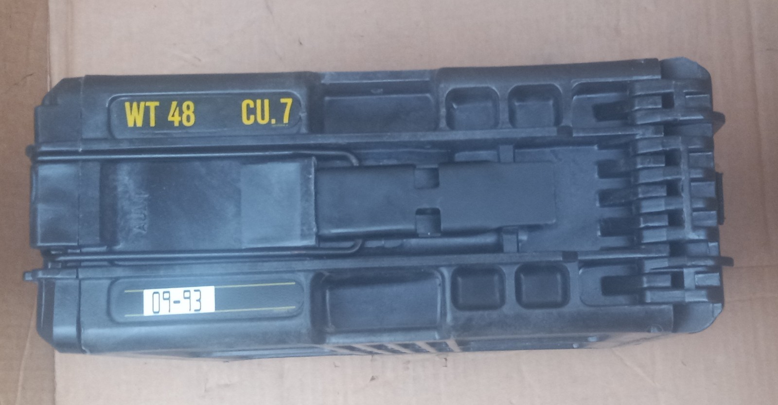 Military Ammo Box Heavy Black Pelican Plastic 25mm Linked 30 Cartridges Empty