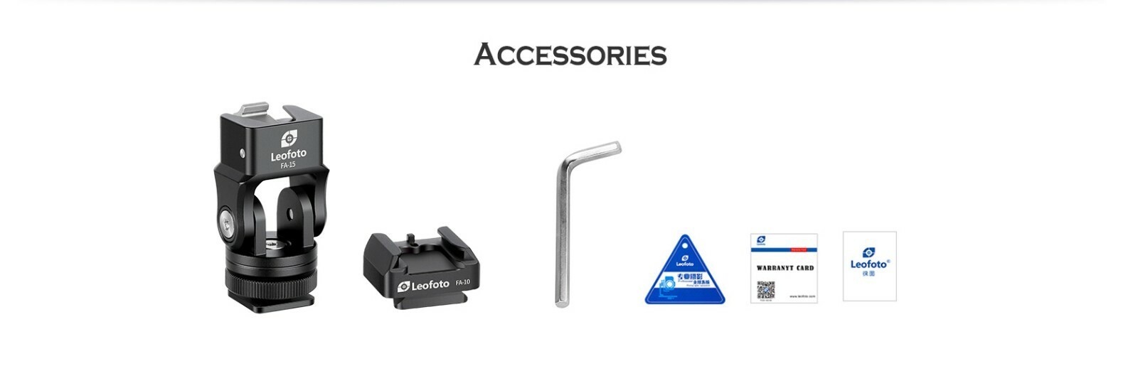 Leofoto FA-15+FA-10 Kit QR Tilting & Pivoting Cold Shoe Flash Adapter
