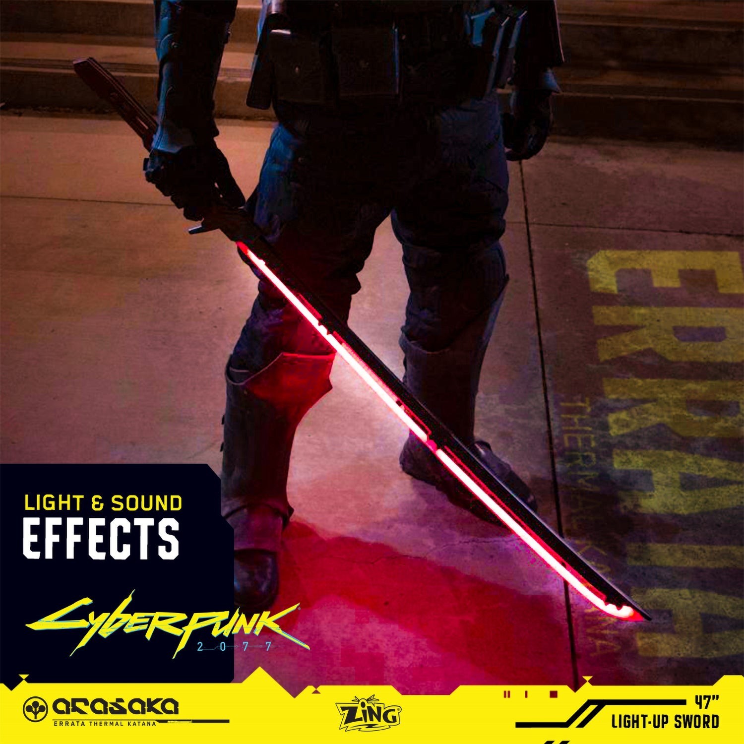 Cyberpunk 2077 Edgerunners Thermal Errata Katana LED Sword Official Replica NEW