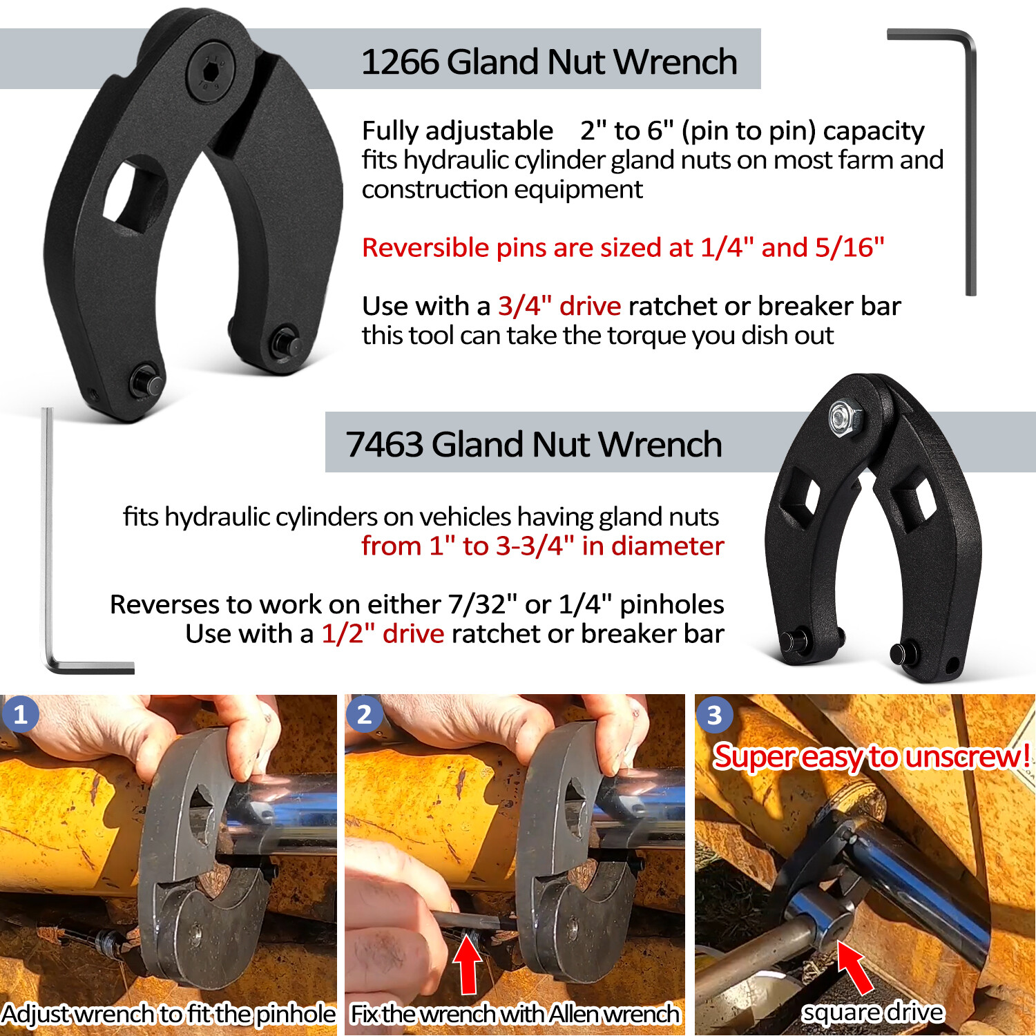 17Pcs Hydraulic Cylinder Repair Tool Kit for Skid Steers, Loaders, Backhoes, etc