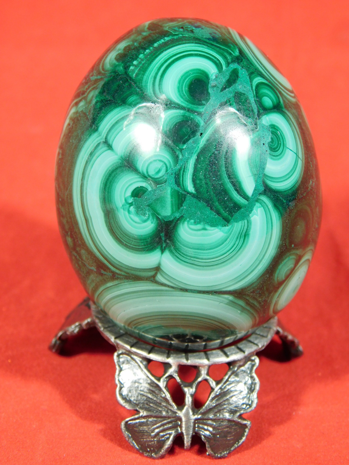 Sphere Display Stand Butterfly Design Small Size Pewter Color