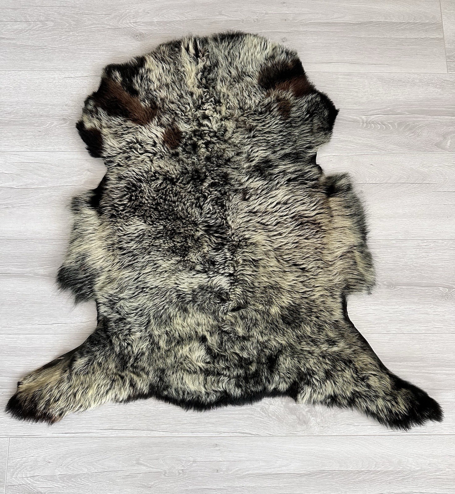 Set Of 3,%100 Toscana Sheepskin Rug,Sheepskin Pelt,color,black,bej