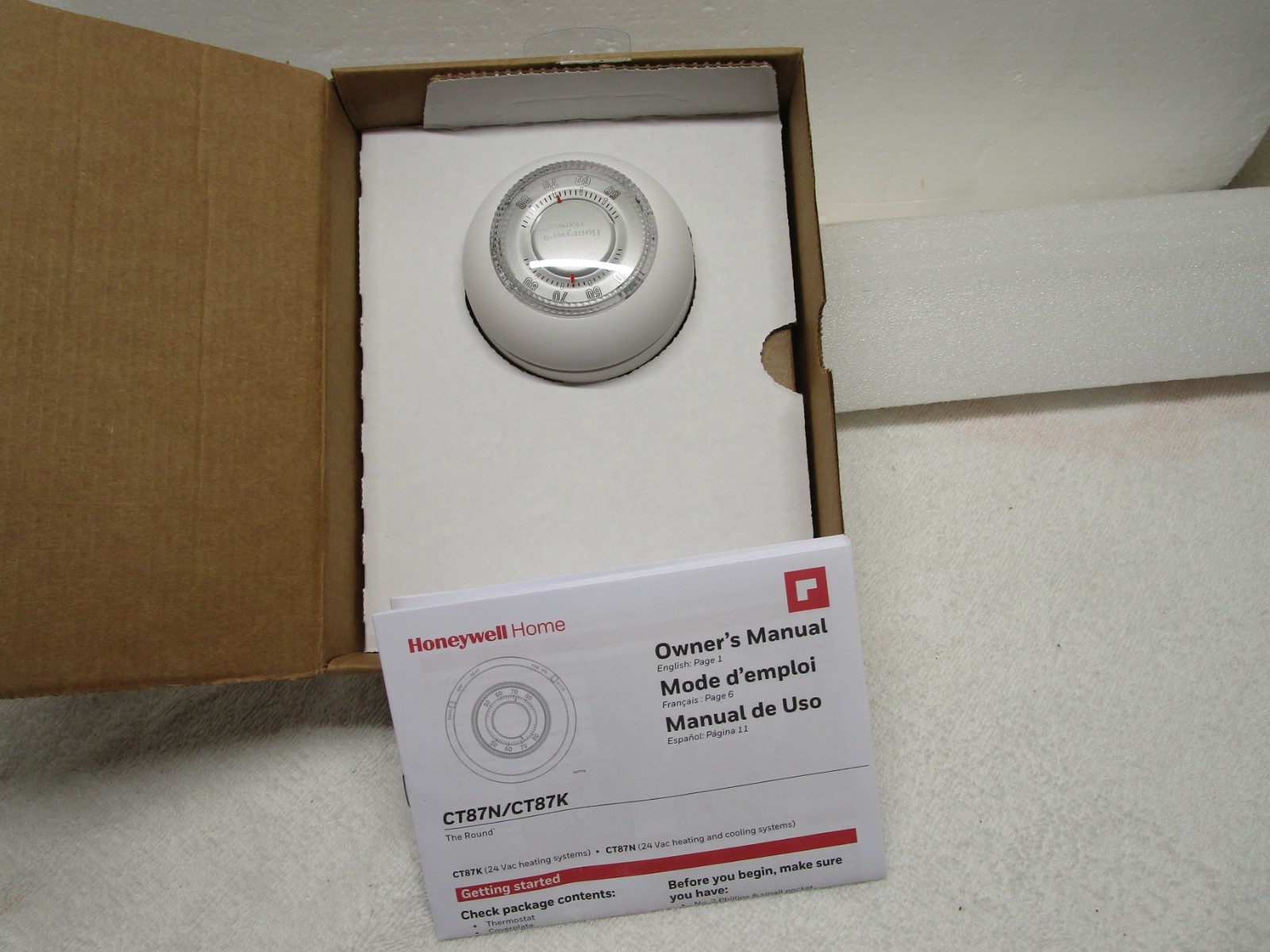 Honeywell CT87N Non- Programmable Thermostat - White