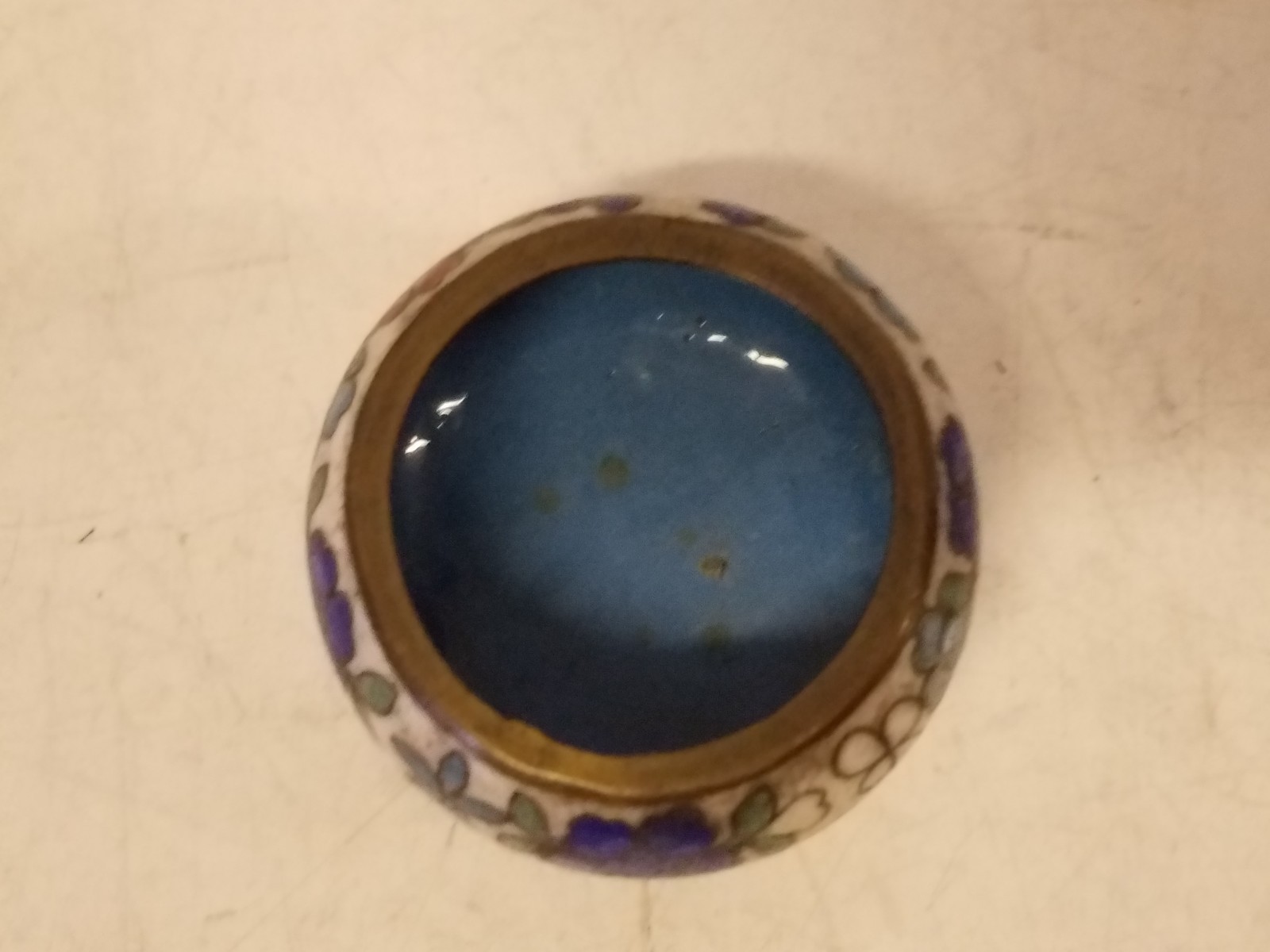 Antique Chinese Cloisonne Miniature Floral Decorated Incense Burner Censer