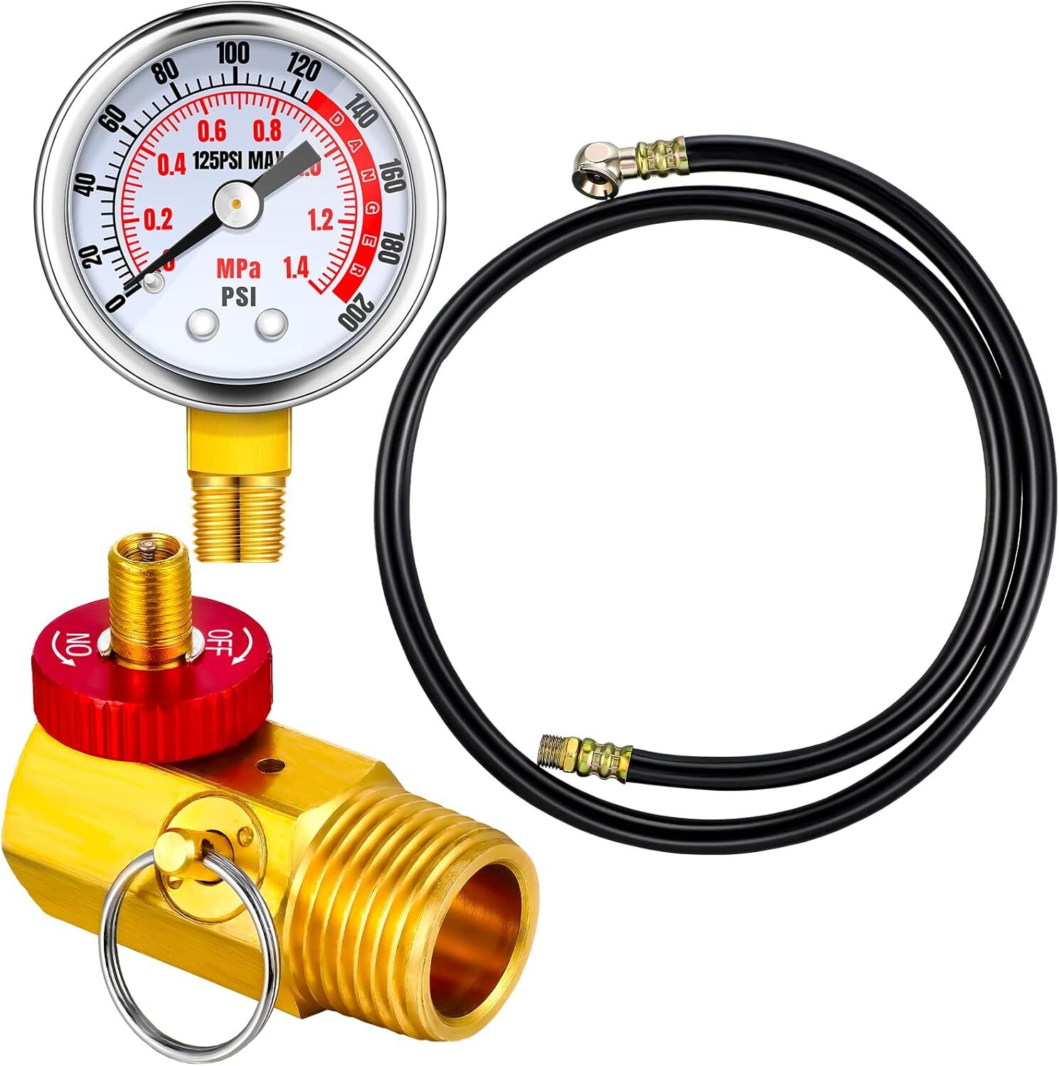 Air Tank Repair Kit Air Tank Valve Kit with Gauge, Come with 2" Pressure US NEW