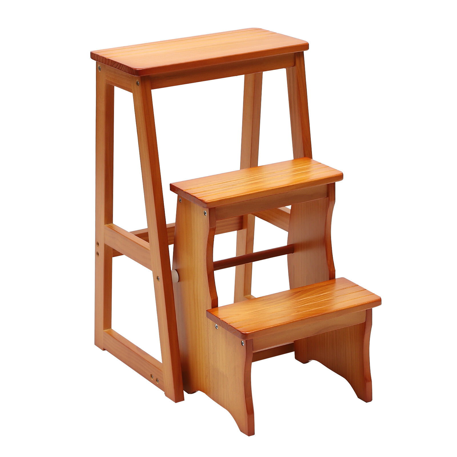 3-Step Folding Library Ladder Chair, Portable Multifunctional Step Stool