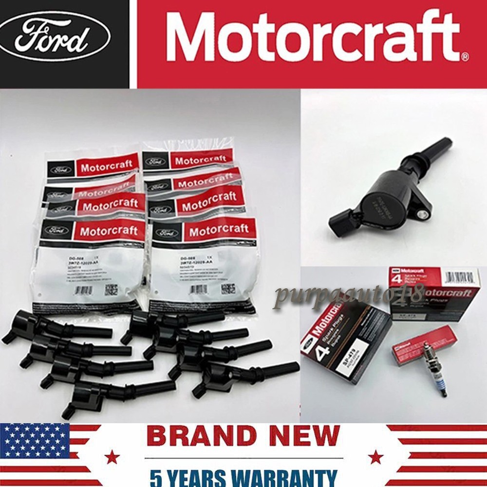 8Set OEM Motorcraft Ignition Coil DG508 &Spark Plug SP479 For Ford F150 4.6 5.4L