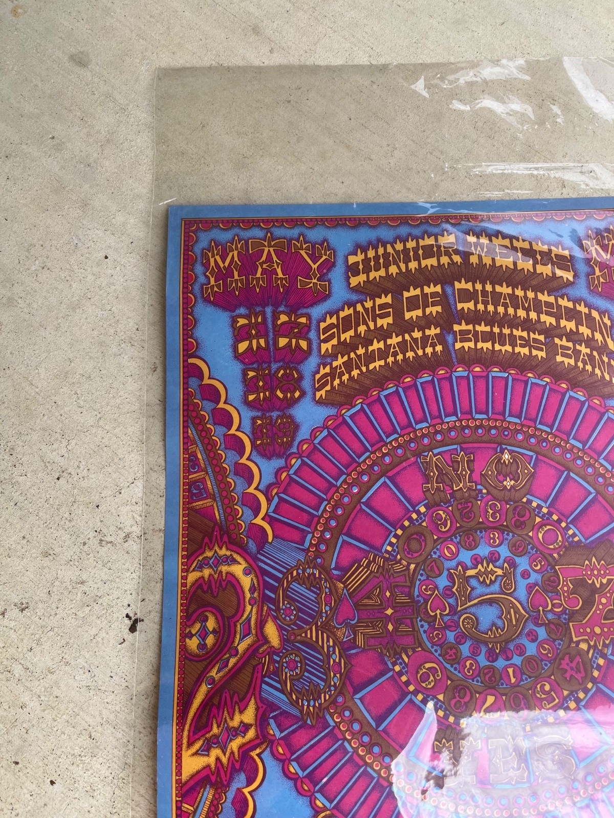 SANTANA 1968 FAMILY DOG CONCERT POSTER FD-119 JUNIOR WELLS NOT FOLDED 1ST PRINT