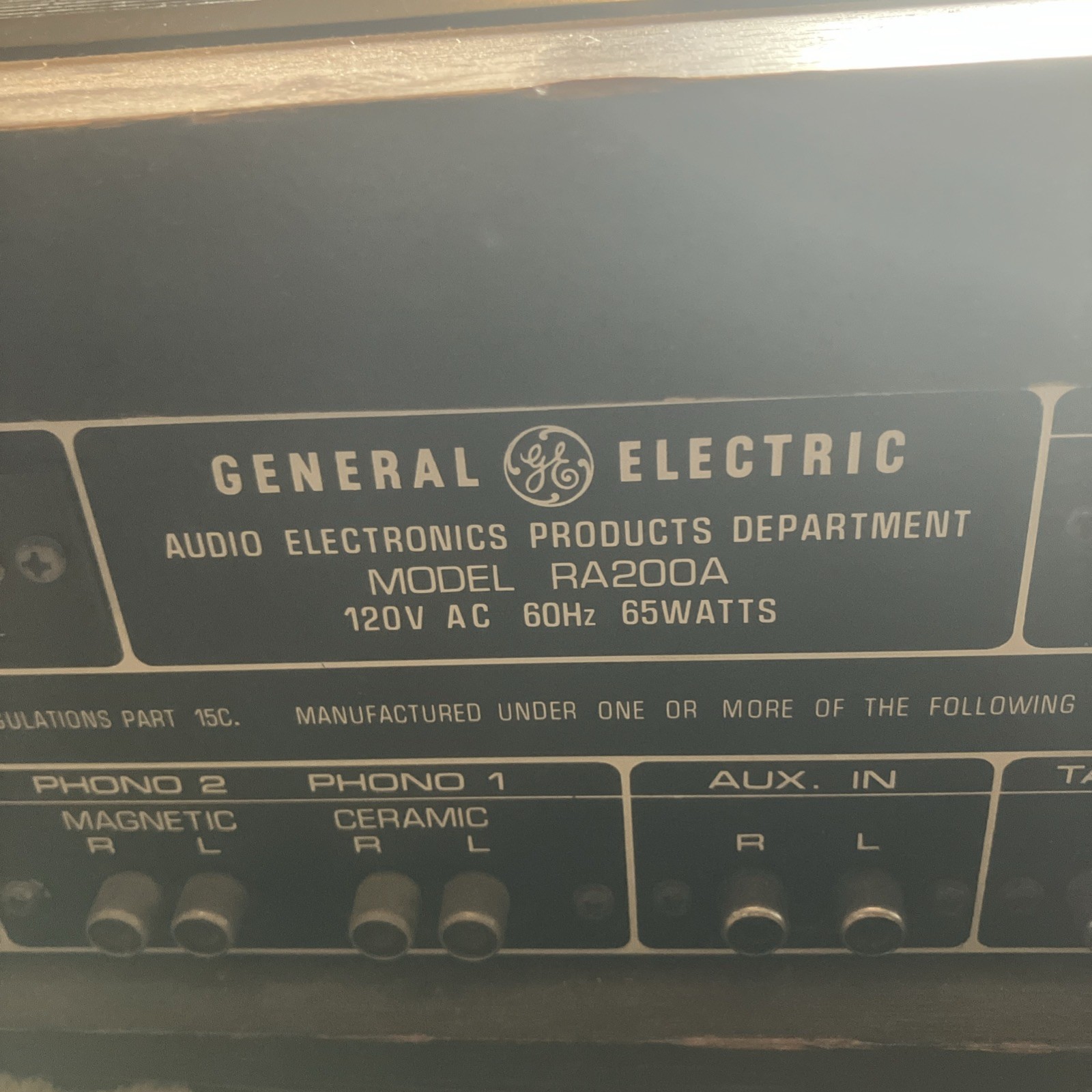 General Electric Am Fm Stereo Receiver Model RA200A
