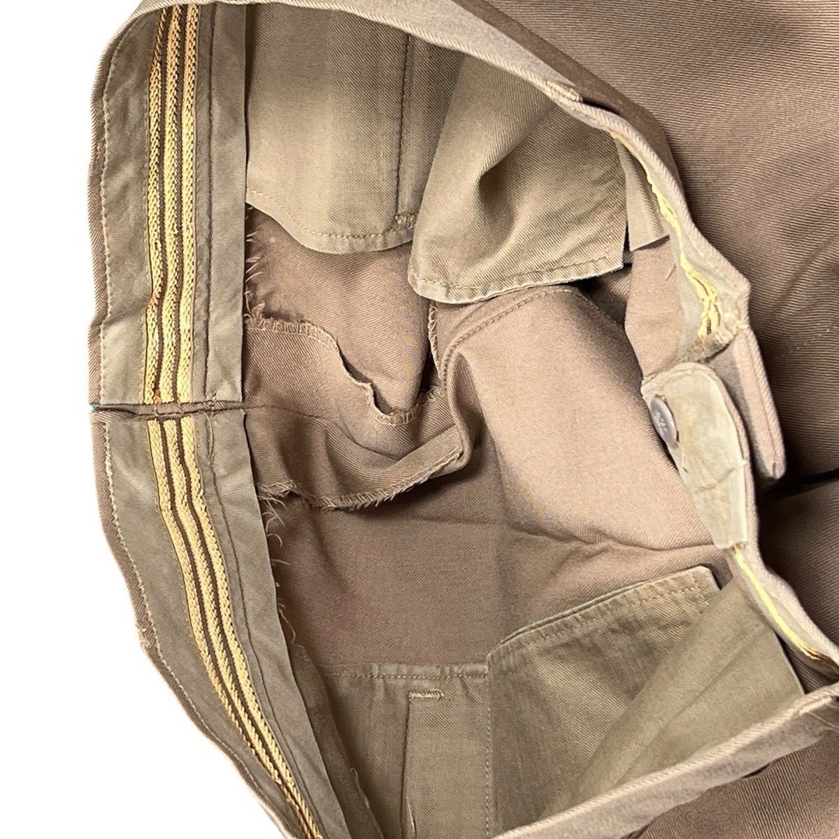 Vintage 1940s mens Tan suspender pants Davis Clothing Co. Talon 32X29