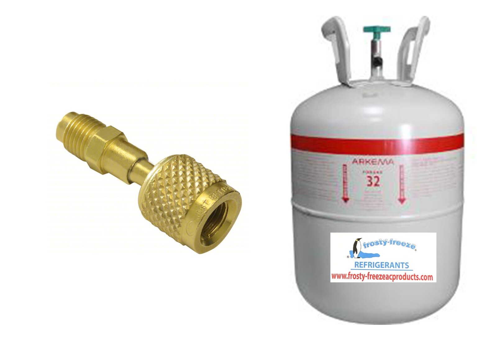 R32 Refrigerant Left Hand Threads Tank Adapter with Brass Cap