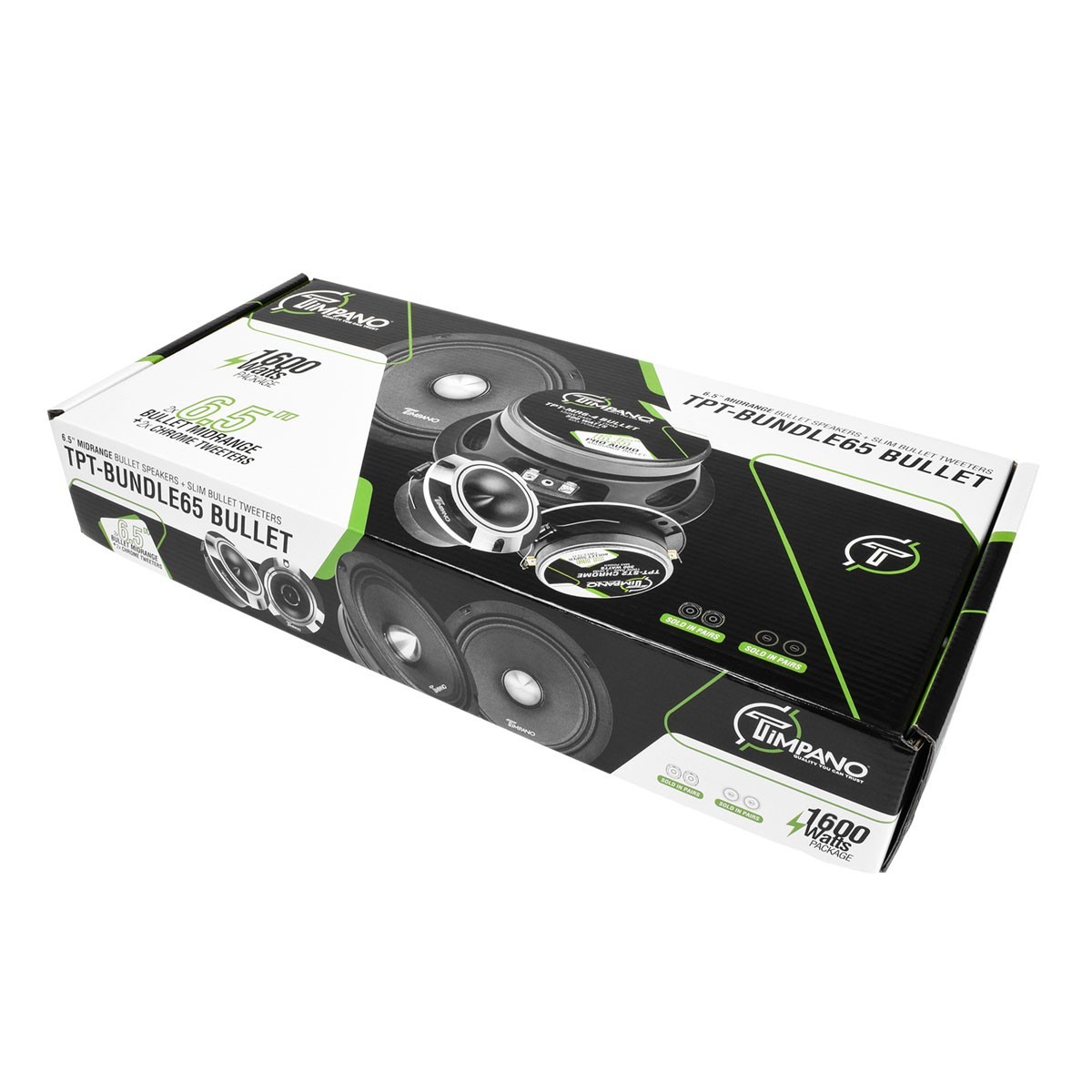 4X TIMPANO 6.5" MIDRANGE BULLET SLIM SPEAKERS 4X SUPER TWEETERS 3200 WATT BUNDLE