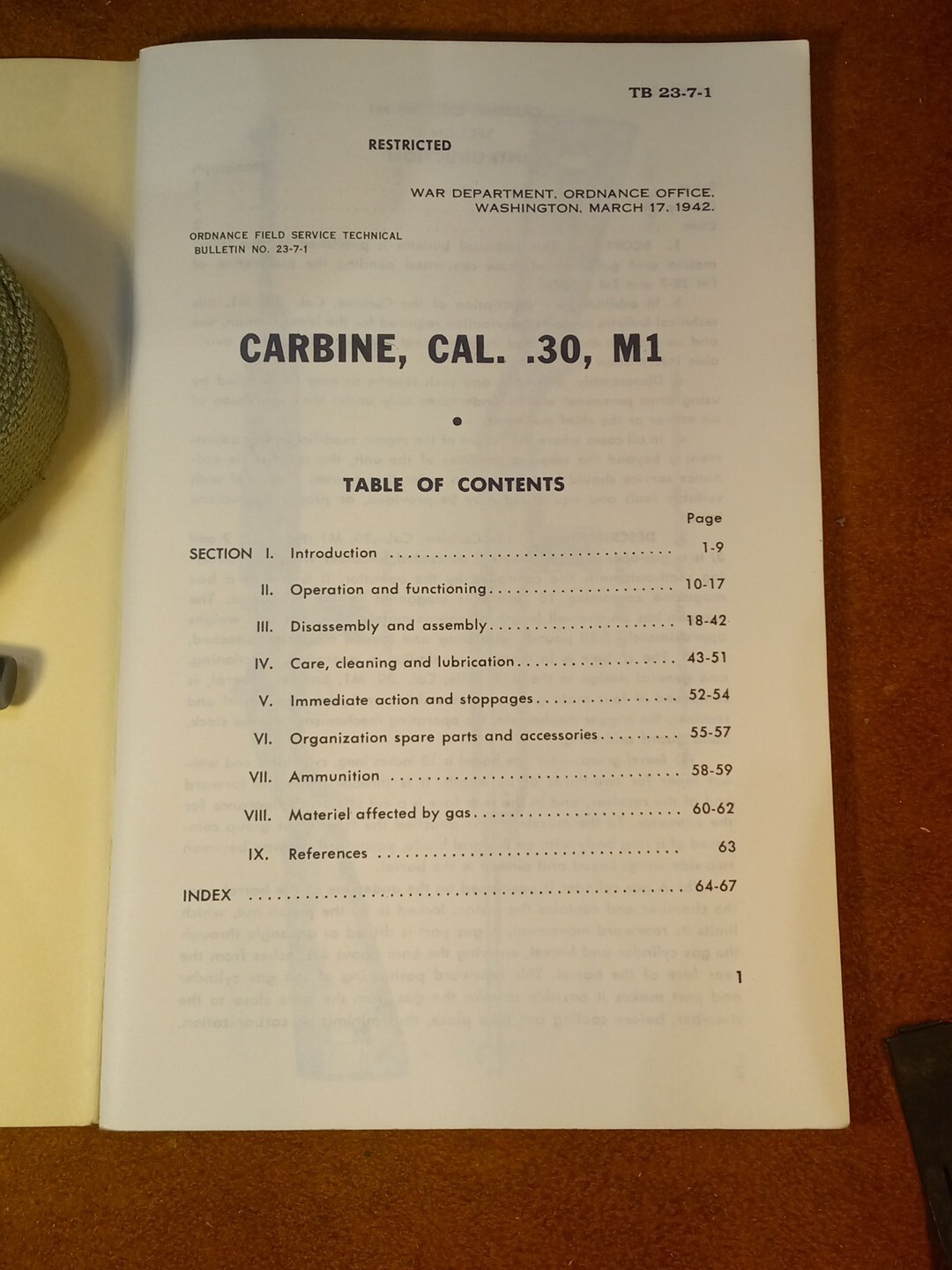 WWII M1 Carbine Sling Oiler Field Manual