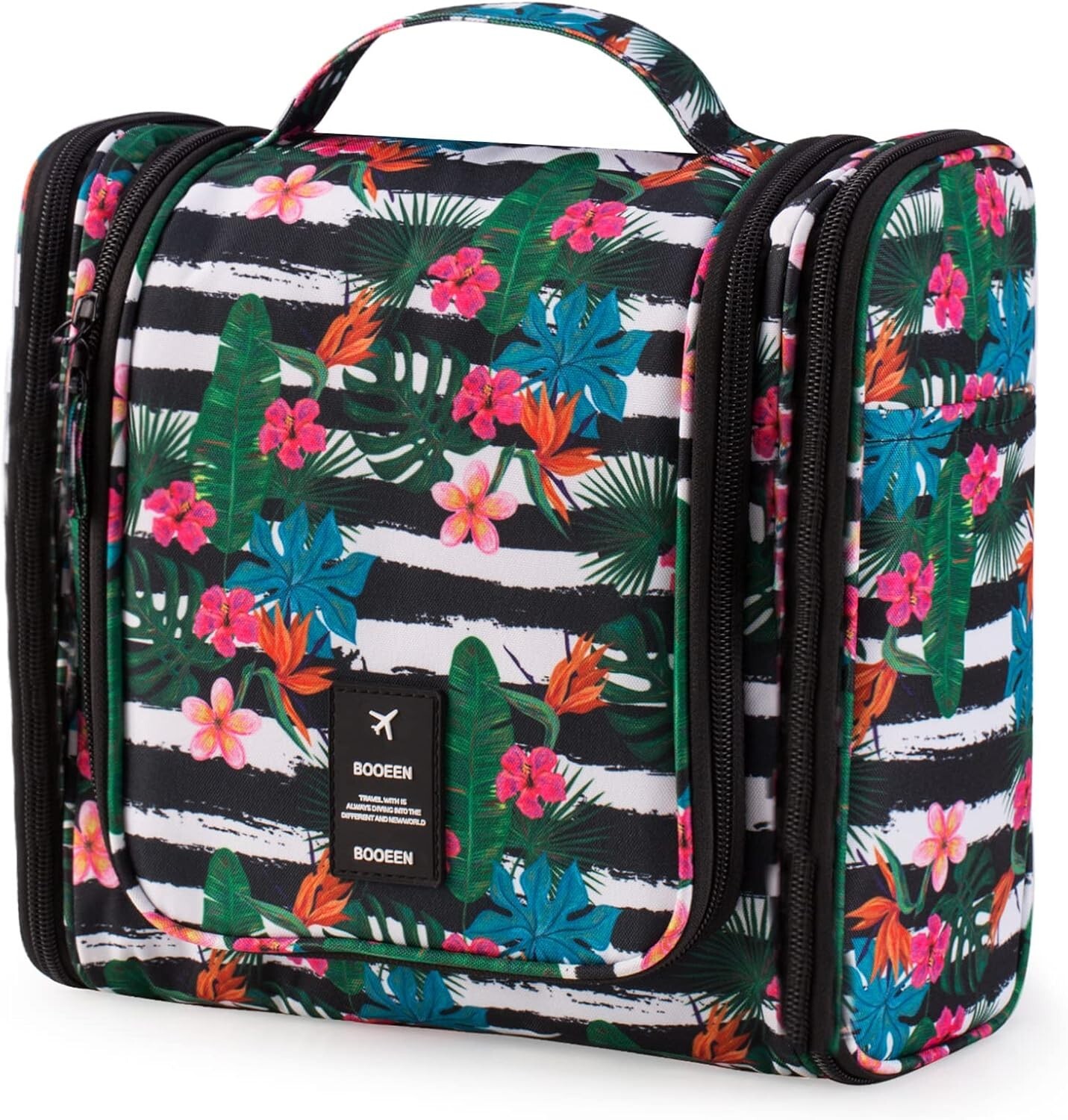 Booeen Hanging Travel Toiletry Bag For Women-17 Compartments, Large Capacity