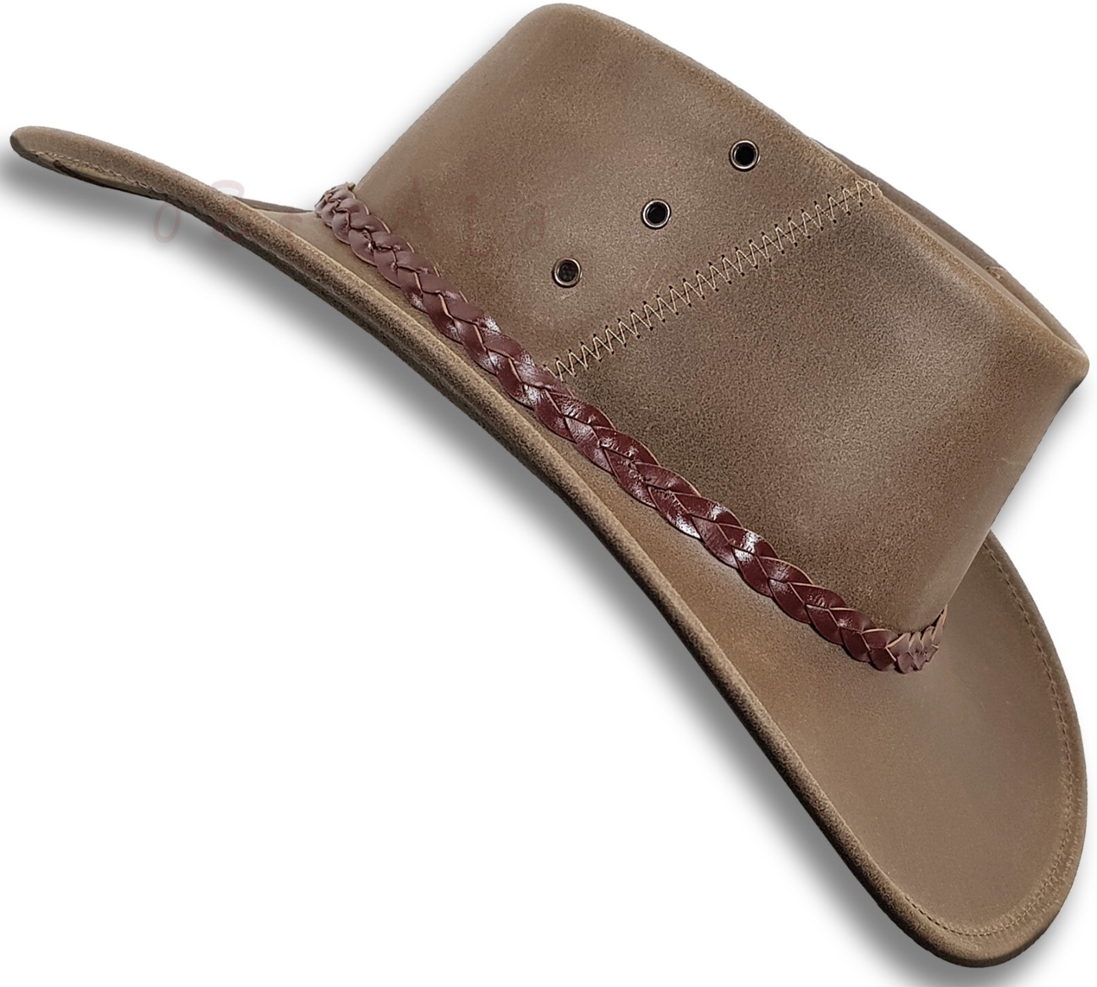【oZtrALa】 KANGAROO Leather JACARU Hat Cowboy Outback Mens DrizaBone AUSTRALIAN ~