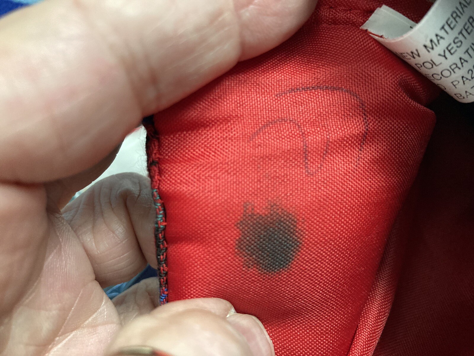 World Bazaars Snowman & Tree Padded Christmas Stocking Red Plaid Buttons 16 Inch