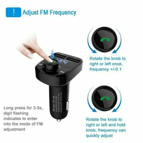 In Car Bluetooth FM Transmitter Radio MP3 Wireless Adapter Car Kit USB Charger 2