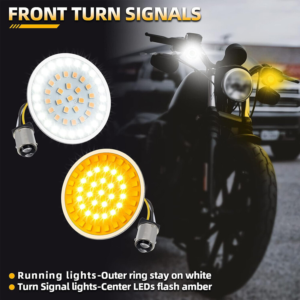 LED Turn Signal Light Smoke Lens For Harley Street Glide Road King Ultra Classic