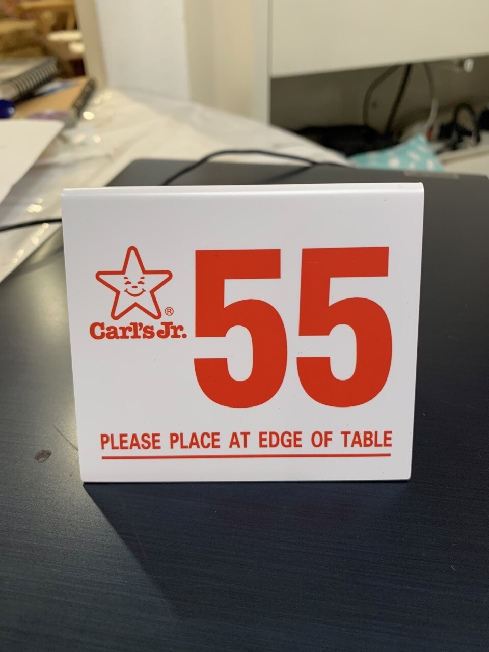 Classic Carls Jr Table Tent Number 50 thru 99