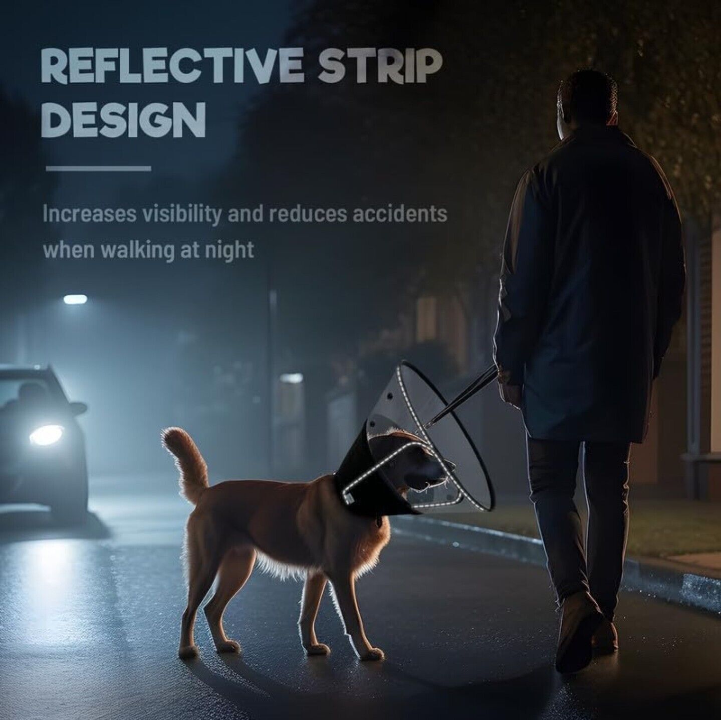 Dog Cone 3 Levels Size Adjustable Pet Recovery Lightweight Cone Collar Anti Lick