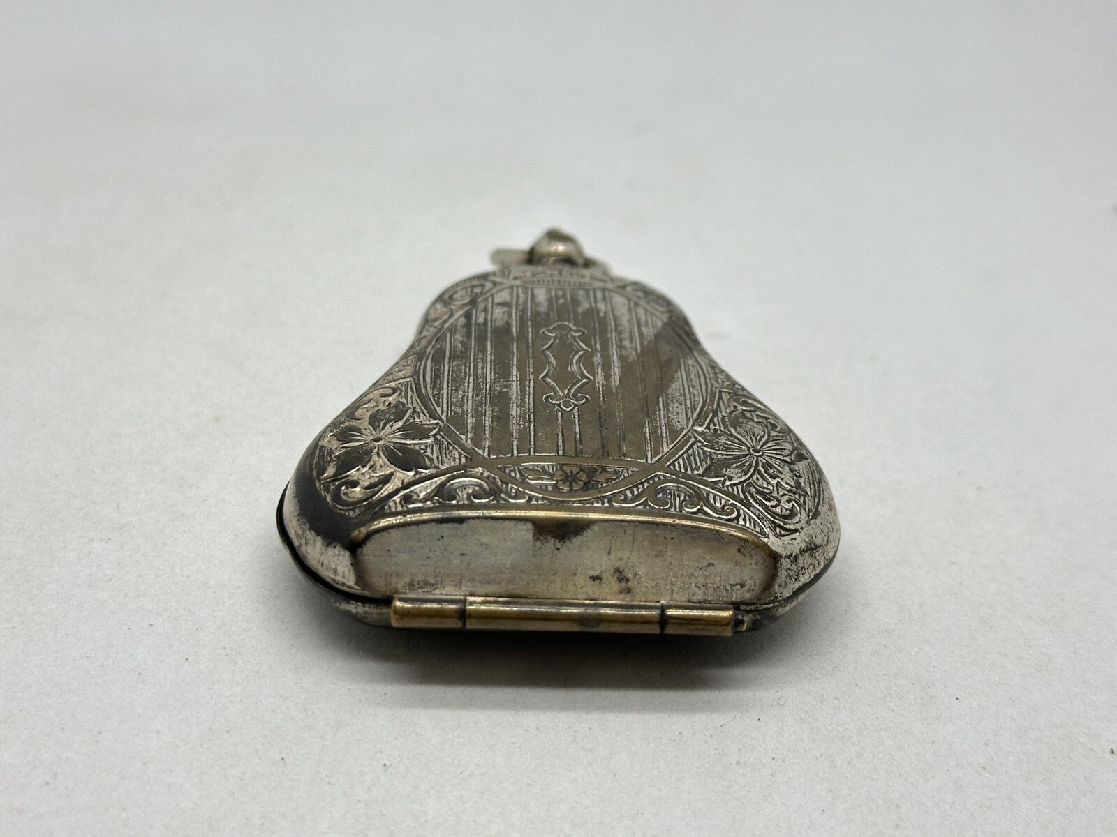 Antique German Silver Double Sovereign Coin Holder Case Only ~ Victorian Era