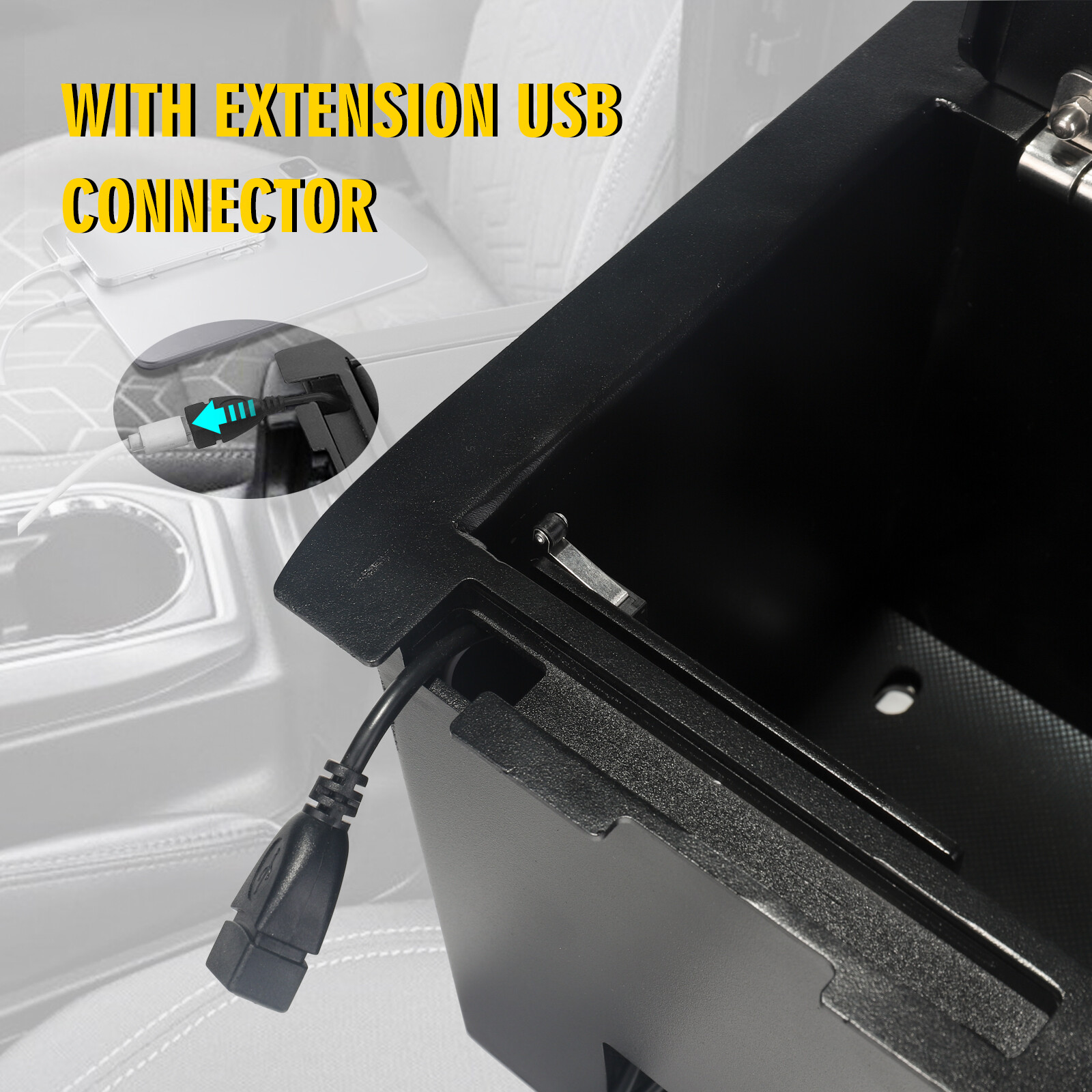 For 2016-2023 Toyota Tacoma Center Console Safe Gun Storage with LED Lighting