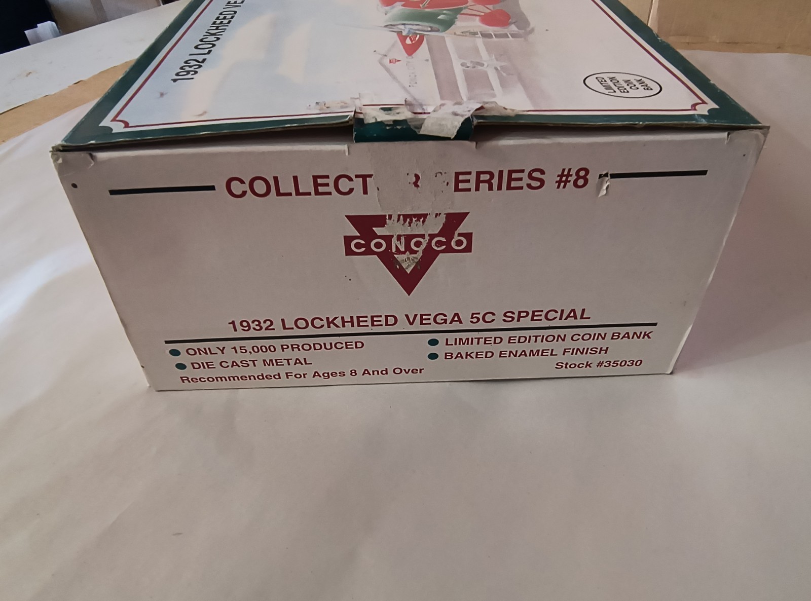 1932 Lockheed Vega 5C Special Conoco Diecast Plane Coin Bank Limited Edition '92