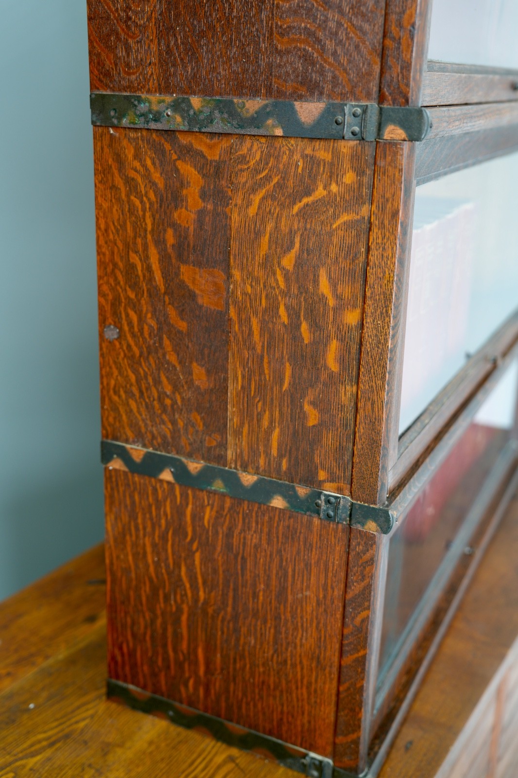 Vintage Macey Lawyer Barrister Bookcase shelf wood Cabinet Glass Doors Antique