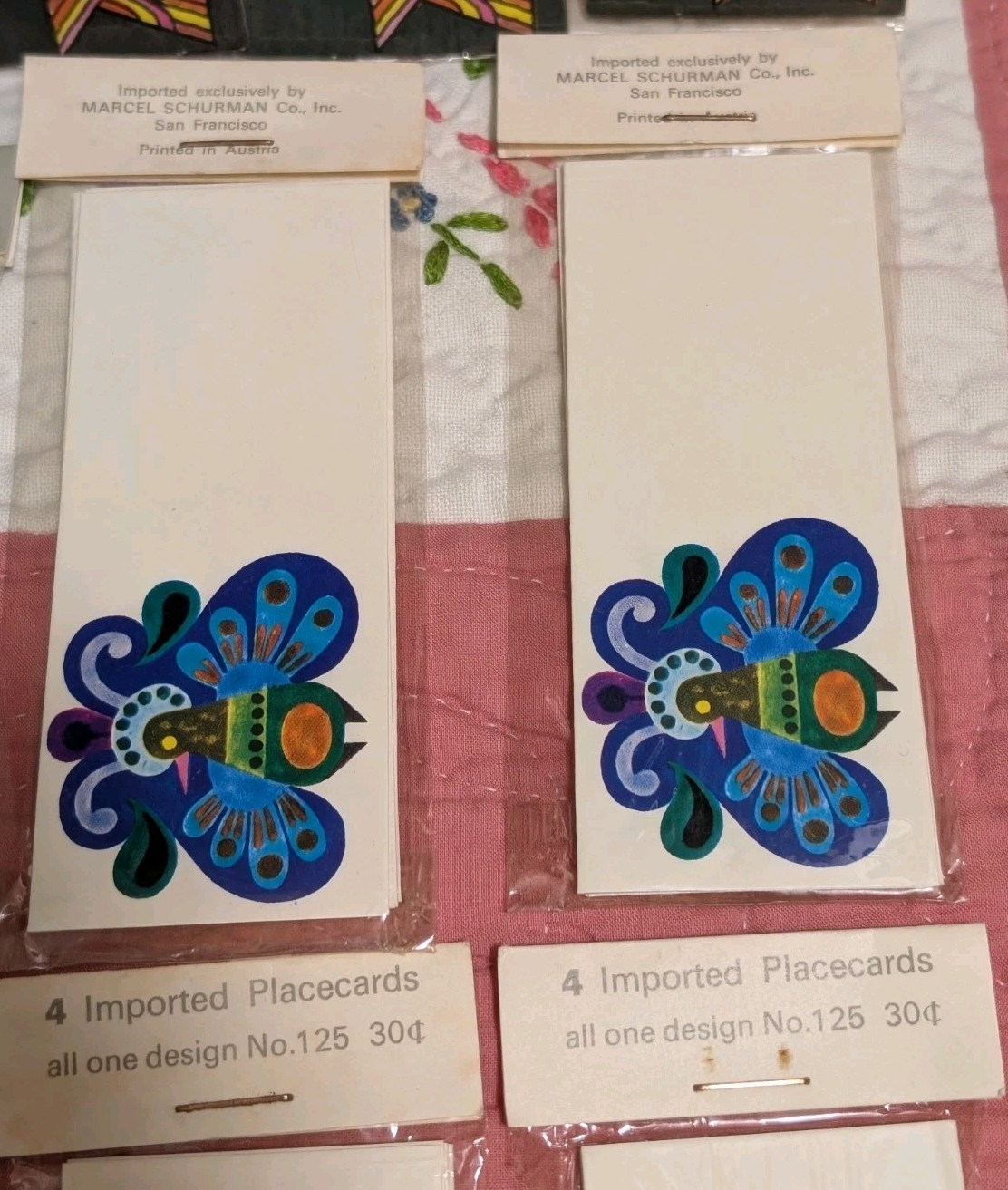 43 Vintage Marcel Schurman Gift Tags Name Tags Mushrooms Birds Butterflies