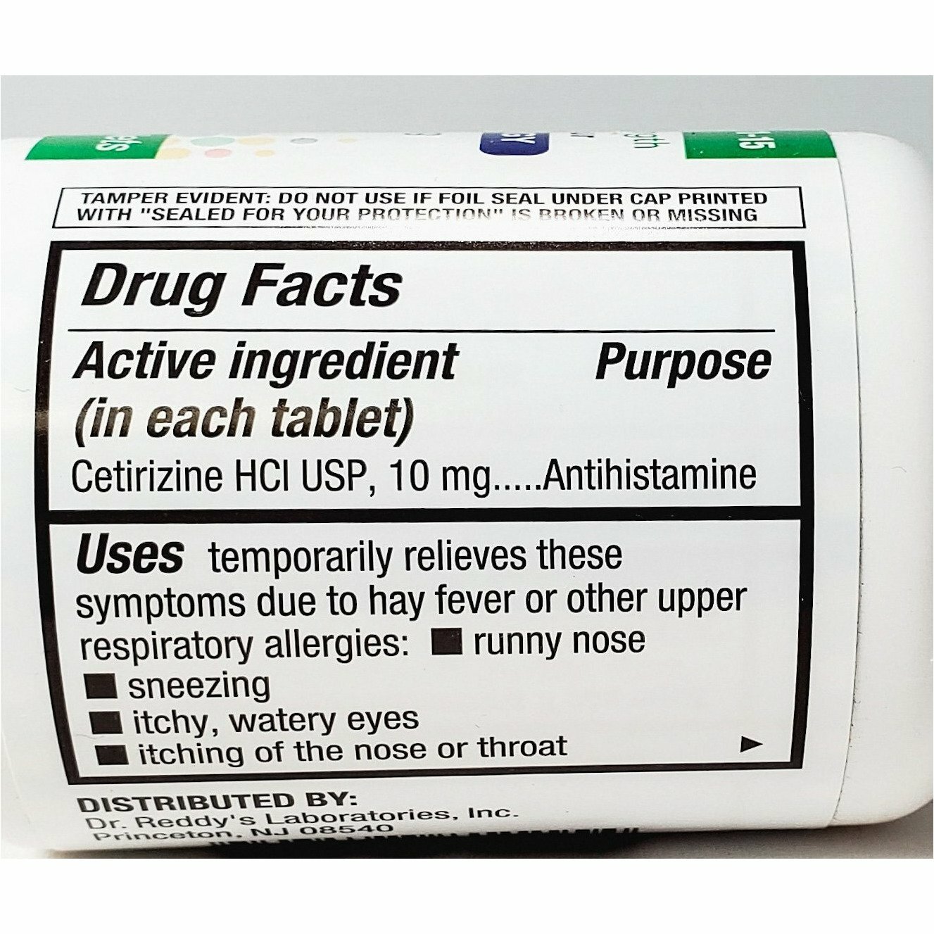 Dr Reddys Cetirizine Hydrochloride Antihistamine 10mg Tablets 500ct -Exp 08-2026