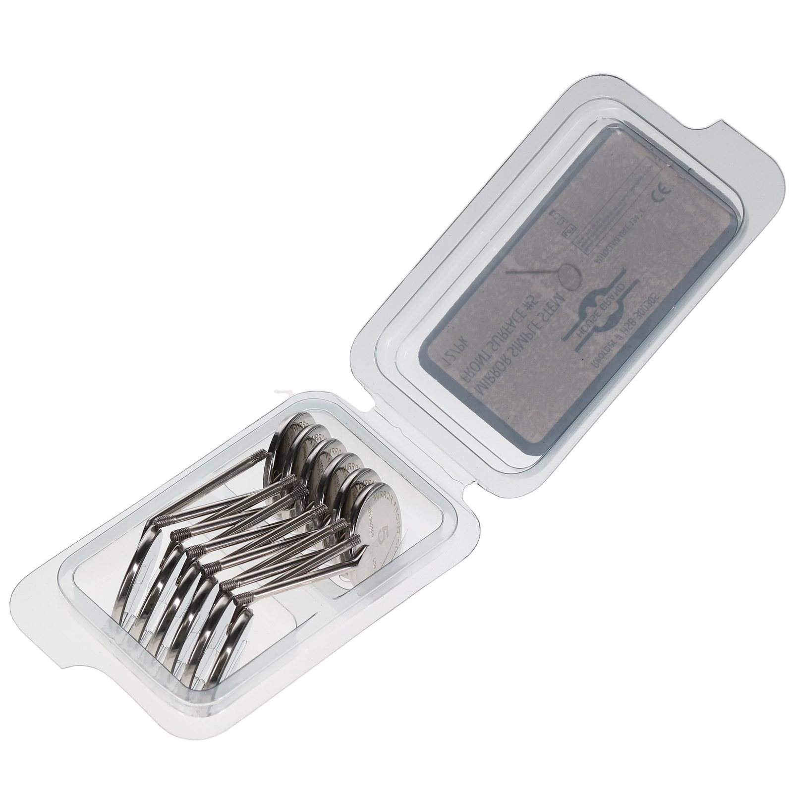 House Brand Dentistry 300305 Dental Mirrors Simple Stem Front Surface #5 12/Pk