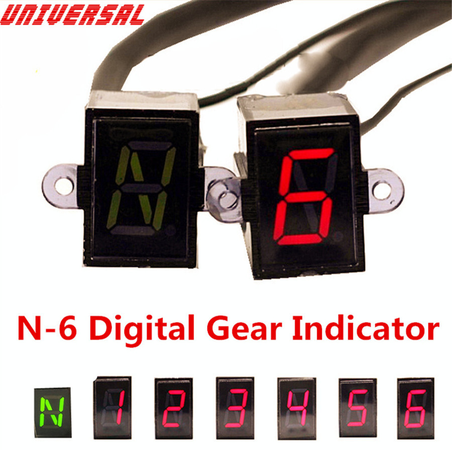 Universal 6 Speed N-6 Digital Gear Indicator Shift Lever Sensors Gear Display