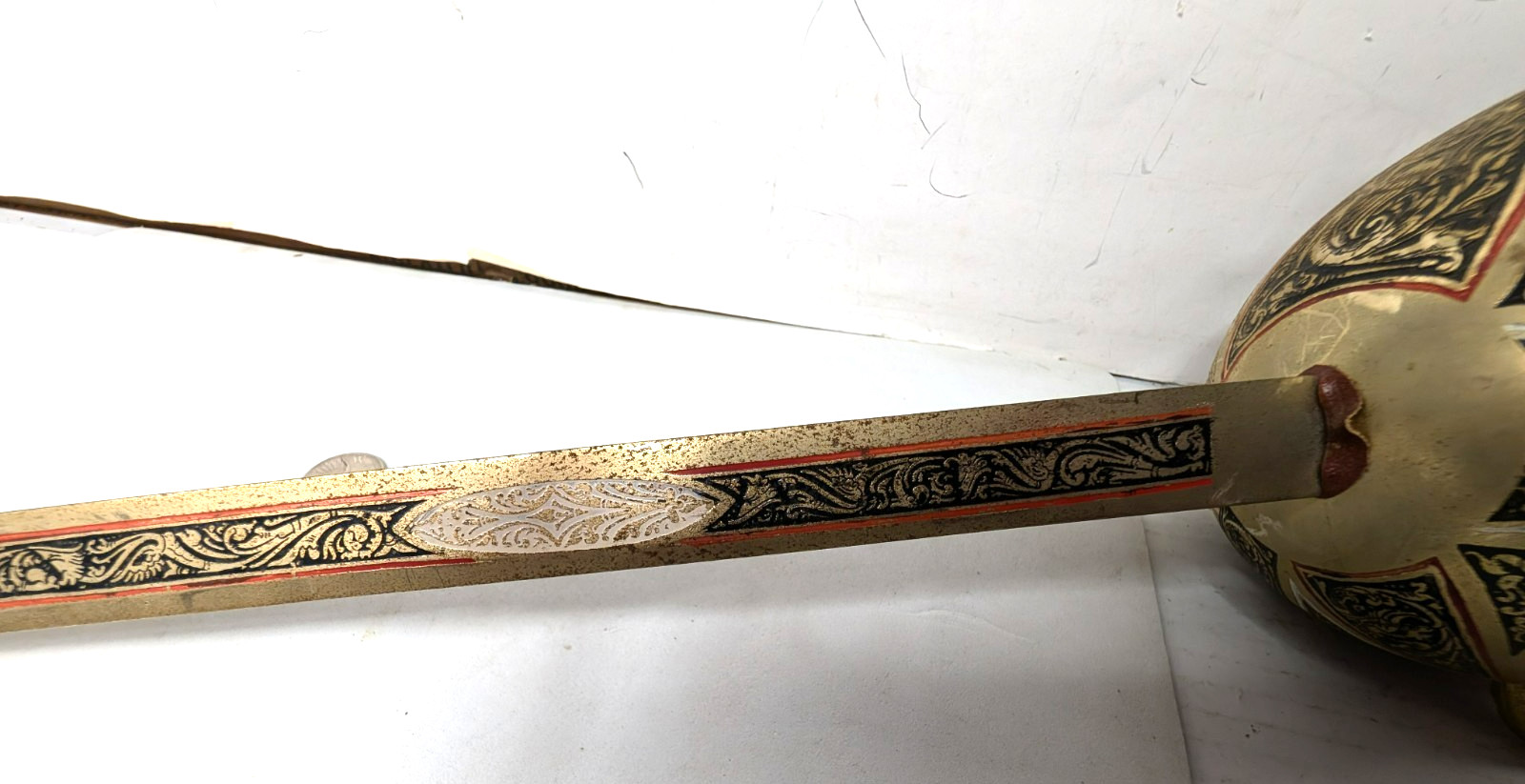 Vintage Brass & Metal Spanish Style Cutlass Sword 40 1/2 " Long