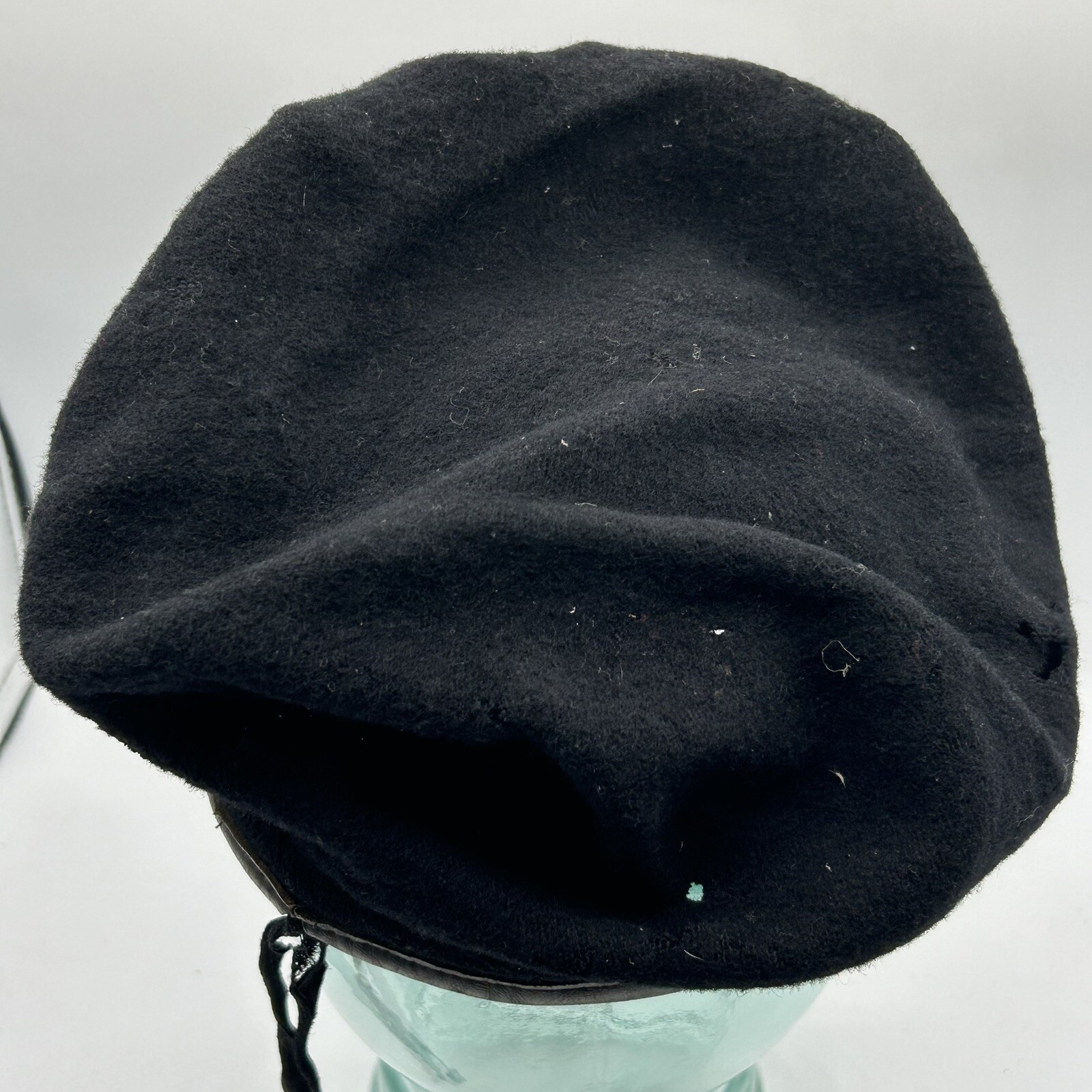 Vintage Army Ranger Beret Black Wool Normandy Basque ARVN Pin