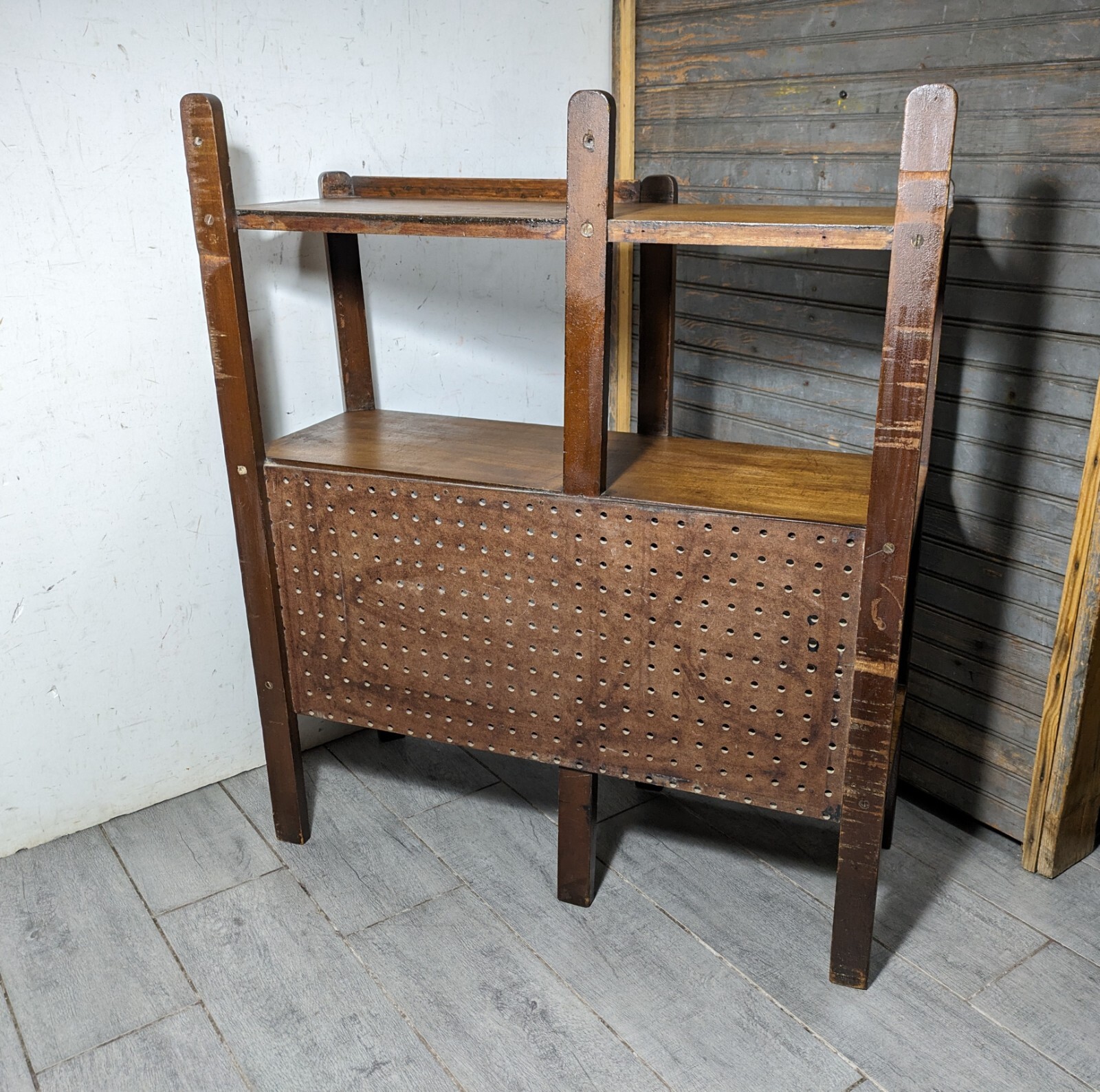 Antique Rustic Mission Arts & Crafts Style Display Book Shelf Open Bookcase