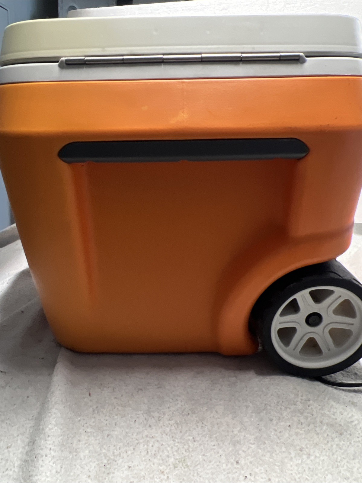 COOLEST COOLER Orange with Plates, Blender, Knife, Charger - See Notes